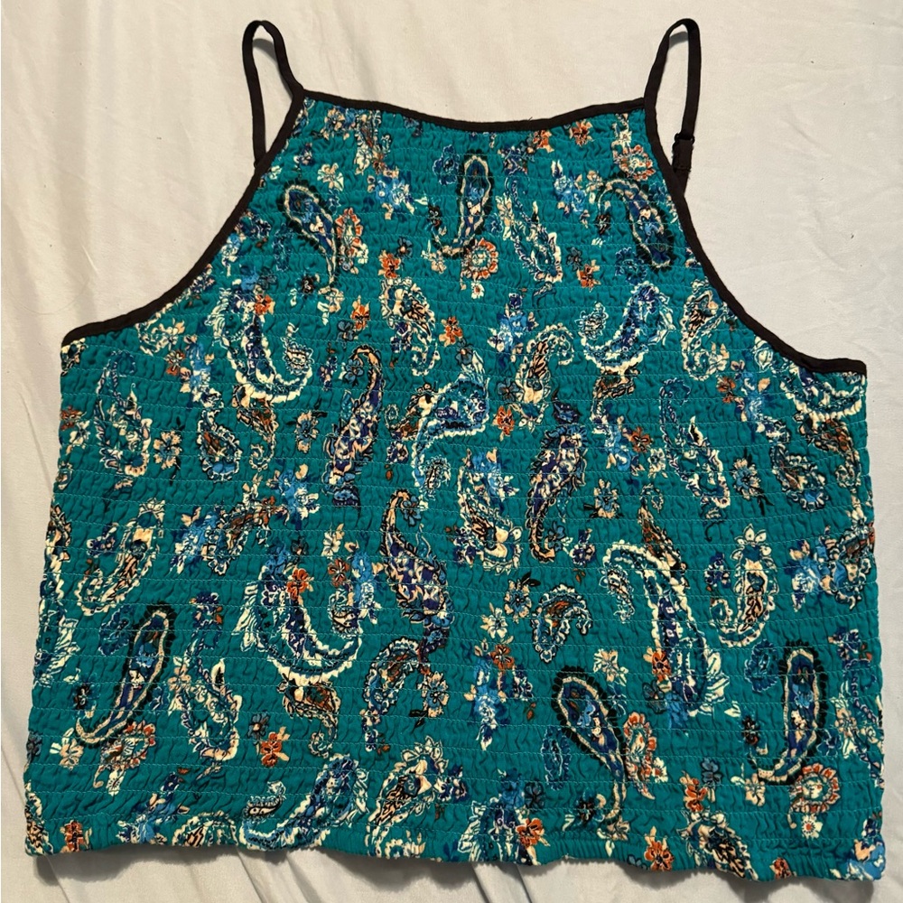Paisley patterned crop top, size XL